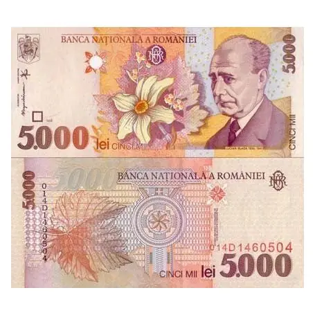 Billets banque Roumanie Pk N° 107 - 5000 Lei Fait Main