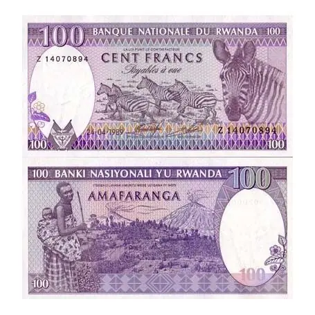 Authentique Billet de collection Rwanda Pk N° 19 - 100 Francs