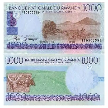 Expédié Aujourd’hui Billets de banque Rwanda Pk N° 27 - 1000 Francs