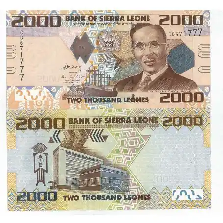 Billets de banque Sierra Leone Pk N° 31 - 2000 Leones Exclusif