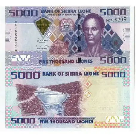 Billets banque Sierra Leone Pk N° 32 - 5000 Leones Produit De Marque