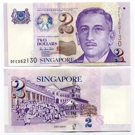 Billet de collection Singapour Pk N° 38 - 2 Dollar Original