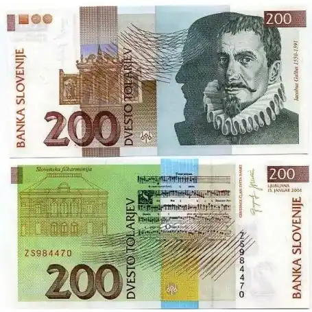 Authentique Billet de banque Slovenie Pk N° 15 - 200 Tollarjev