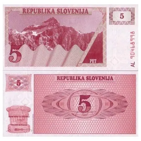 Garantie Incluse Billet de collection Slovenie Pk N° 3 - 5 Tollarjev