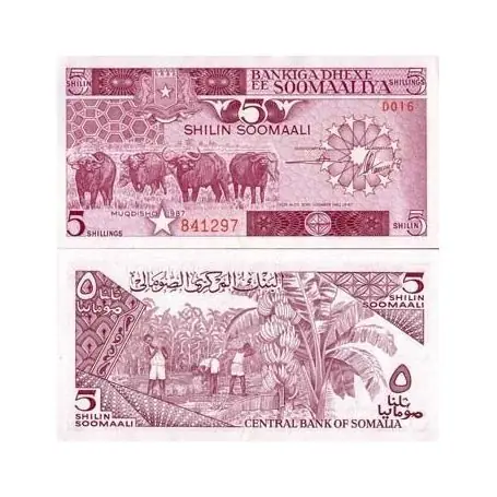 Billet de collection Somalie Pk N° 31 - 5 Shillings Haute Qualité
