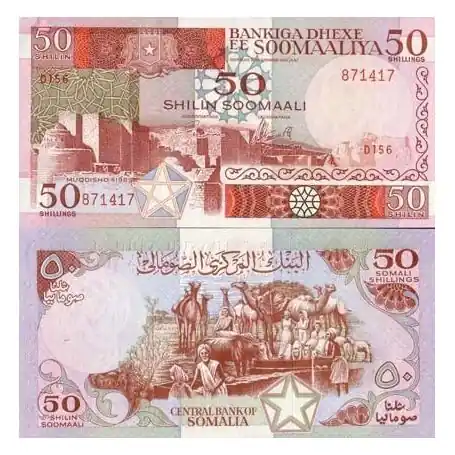 Retour Gratuit Billet de banque Somalie Pk N° 34 - 50 N. Shillings