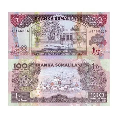 Livraison Mondiale Billets collection Somaliland Pk N° 5 - 100 Shillings