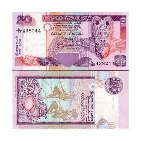 Billets banque Sri Lanka Pk N° 109 - 20 Rupees Livraison Express