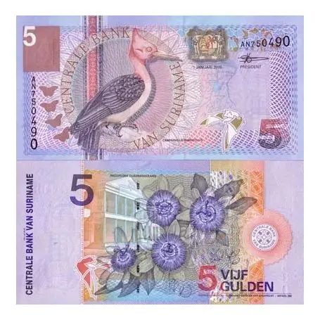 Billets de banque Surinam Pk N° 146 - 5 Gulden Prix Cassé