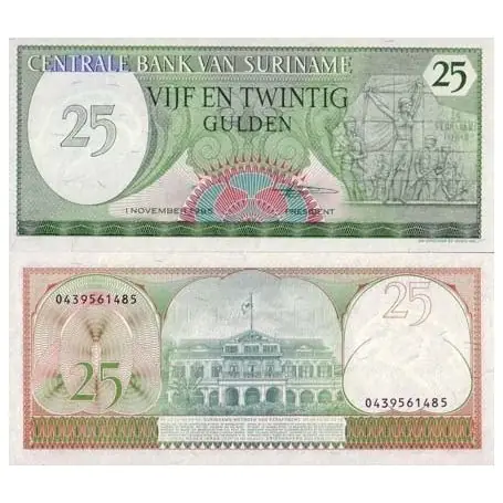 Livraison Gratuite Billet de banque SURINAM Pk N° 127 - 25 Gulden