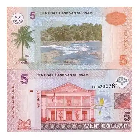 Billets de banque Surinam Pk N° 157 - 5 Dollar Jusqu’à Épuisement Des Stocks
