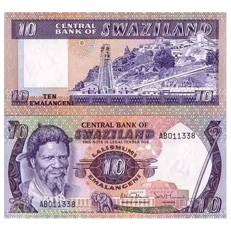 Produit De Marque Billets de banque Swaziland Pk N° 10 - 10 Lilangeni