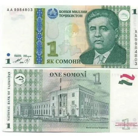 Billets de banque Tadjikistan Pk N° 14 - 1 Somoni Seulement Aujourd’hui