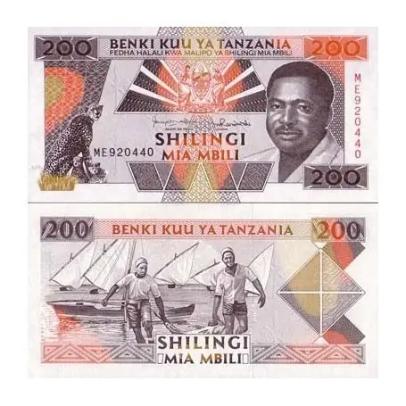 Billet de banque Tanzanie Pk N° 25 - 200 Shilings Certifié