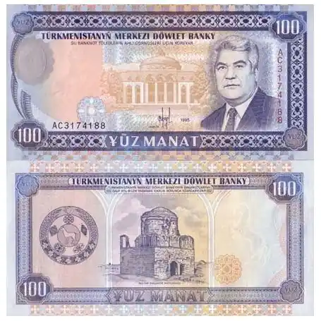 Billets banque Turkmenistan Pk N° 6 - 100 Manats Expédition Rapide
