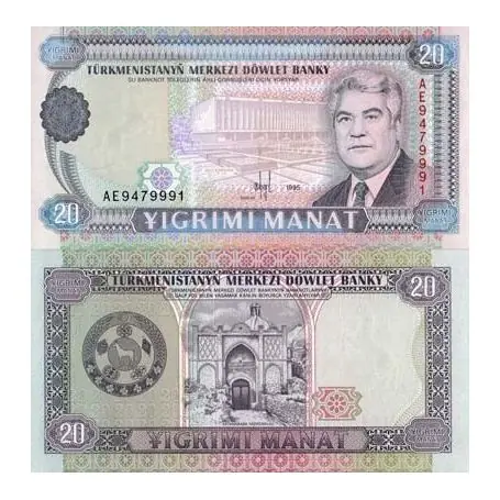 Billets de banque Turkmenistan Pk N° 4 - 20 Manats Dernière Chance