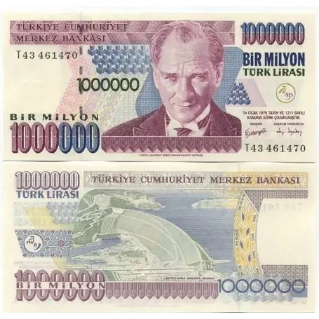 Billet de banque Turquie Pk N° 209 - 1 MILLION Lira Solde