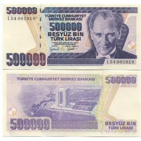 Billets banque Turquie Pk N° 208 - 500 000 Lira Bon Plan