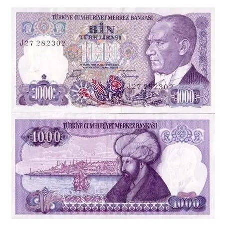 Billet de banque Turquie Pk N° 196 - 1000 Lira Satisfait Ou Remboursé