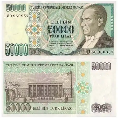 Billets banque Turquie Pk N° 204 - 50000 Lira Acheter En Ligne
