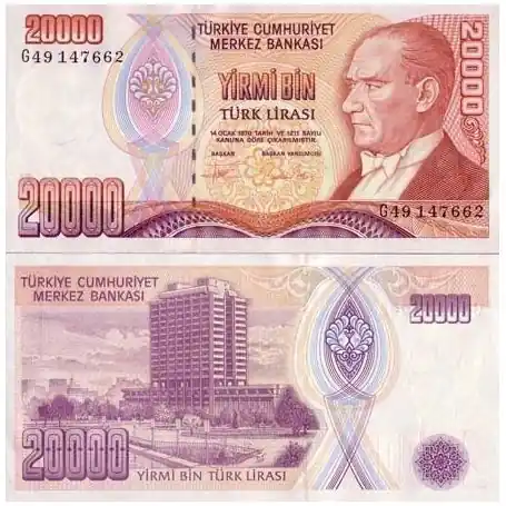 Billet de collection Turquie Pk N° 202 - 20000 Lira Livraison Mondiale