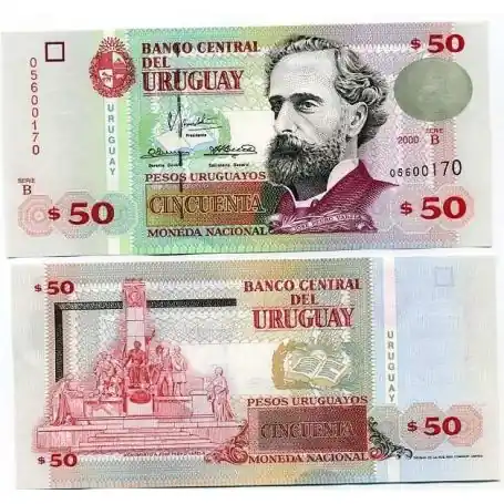 Livraison Gratuite Billet de collection Uruguay Pk N° 75 - 50 PESOS