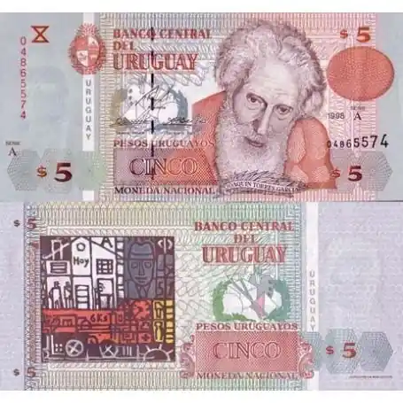 Satisfait Ou Remboursé Billets banque Uruguay Pk N° 80 - 5 Cinco