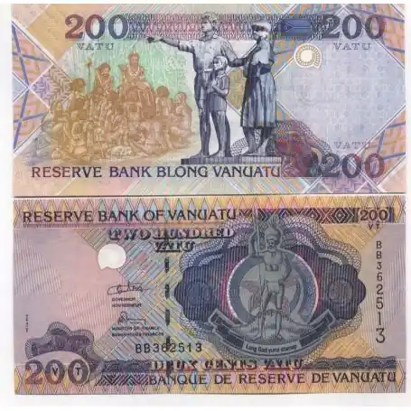 Billets banque Vanuatu Pk N° 8 - 200 Vatu Livraison Mondiale