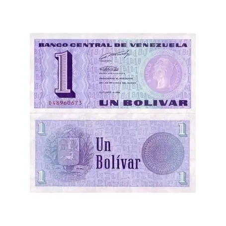 Billet de banque Venezuela Pk N° 68 - 1 Bolivar Vente Directe