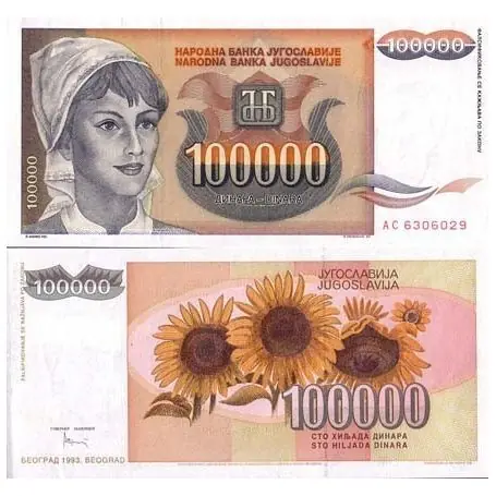 Billets banque Yougoslavie Pk N° 118 - 100000 Dinara Affaire À Saisir