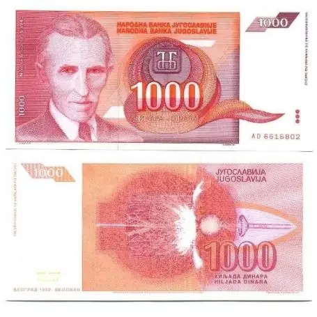 Artisanat Billet de collection Yougoslavie Pk N° 114 - 1000 Dinara