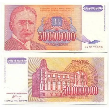 Retour Gratuit Billets banque Yougoslavie Pk N° 133 - 50 MIL Dinara