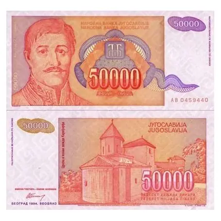 Billets banque Yougoslavie Pk N° 142 - 50000 Dinara Jusqu’à Épuisement Des Stocks