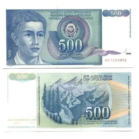 Billet de collection Yougoslavie Pk N° 106 - 500 Dinara Meilleure Vente