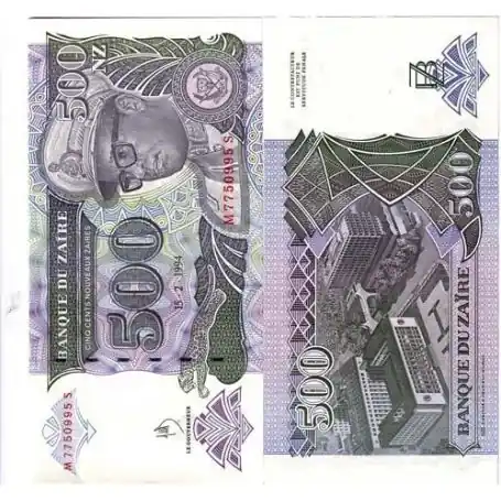 Prix Cassé Billet de collection Zaire Pk N° 64 - 500 Zaires