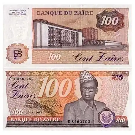 Billets de banque Zaire Pk N° 29 - 100 Zaires Soldes