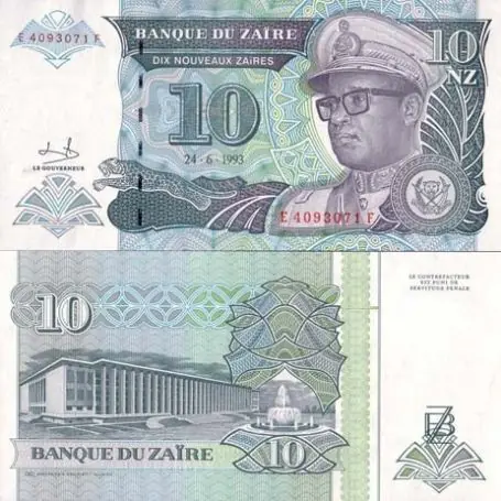 Billets collection Zaire Pk N° 54 - 10 Nouveaux Zaires Jusqu’à Épuisement Des Stocks