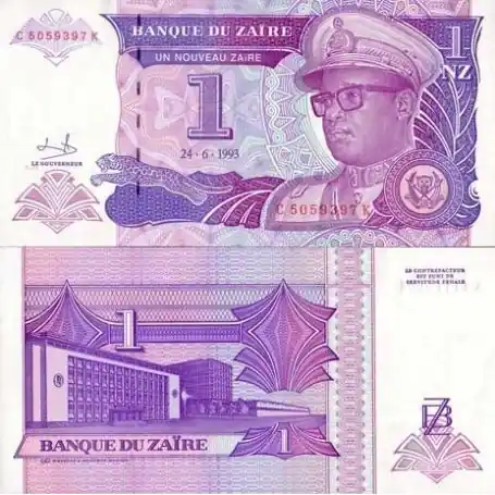 Billet de collection Zaire Pk N° 52 - 1 Nouveau Zaire Paiement Sécurisé