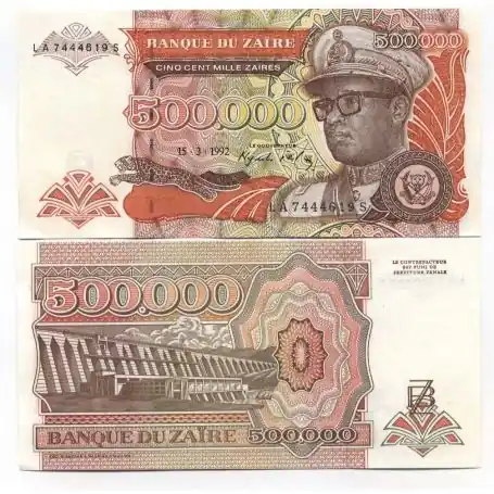 Billets banque Zaire Pk N° 43 - 500000 Zaires Must-Have