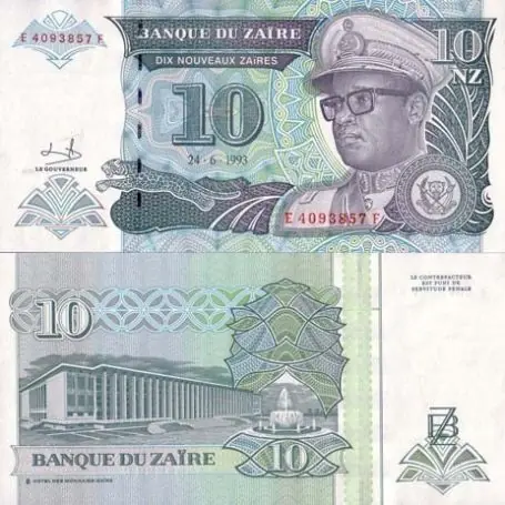 Satisfait Ou Remboursé Billets de banque Zaire Pk N° 55 - 10 Nouveaux Zaires