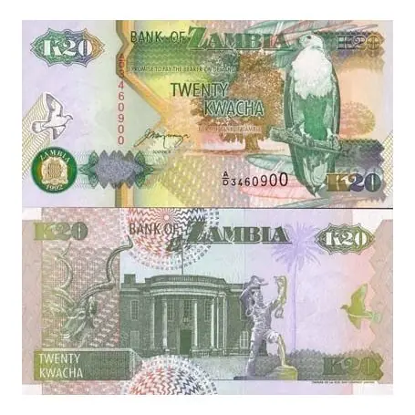 Vente Directe Billet de banque Zambie Pk N° 36 - 20 Kwacha