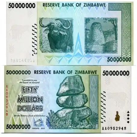 Haute Qualité Billet de collection Zimbabwe Pk N° 79 - 5 Millions Dollars