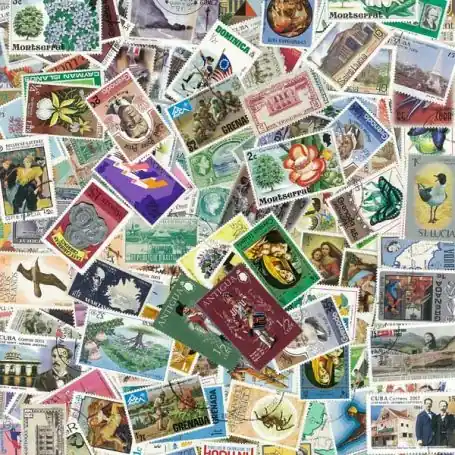 Authentique Collection de timbres Antilles oblitérés