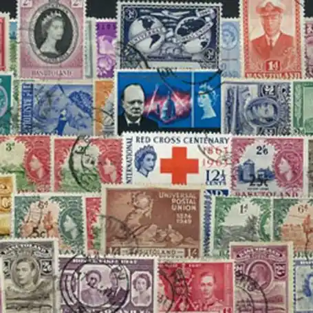 Retour Gratuit Collection de timbres Basoutoland oblitérés