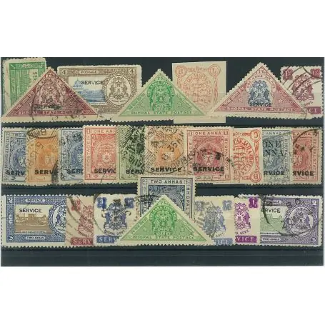 Prix Bas Collection de timbres Bhopal oblitérés