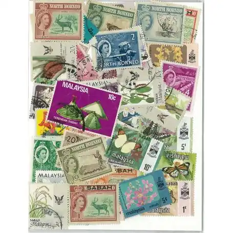 Collection de timbres Borneo & Sabah oblitérés Haute Qualité