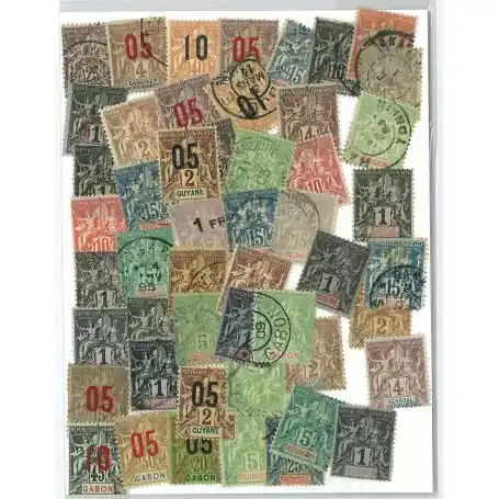 Collection de timbres Colonies Rf Groupe oblitérés Top Vente