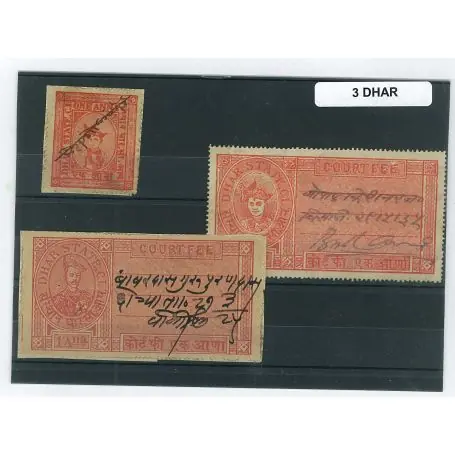 Dhar - Lot de 3 timbres différents Premium
