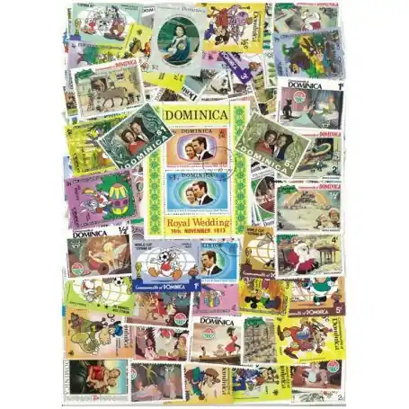 Pas Cher Collection de timbres Dominique oblitérés
