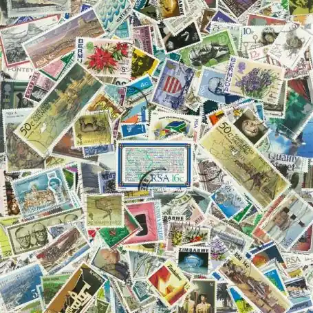 Collection de timbres Grande Bretagne Empire oblitérés Fait Main